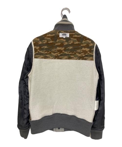 eYe COMME des GARCONS JUNYAWATANABE MAN（アイ コム デ ギャルソン ジュンヤ ワタナベ マン）eYe COMME des GARCONS JUNYAWATANABE MAN (アイ コム デ ギャルソン ジュンヤ ワタナベ マン) ショールカラー切替スタジャン グレー×ホワイト サイズ:Mの古着・服飾アイテム