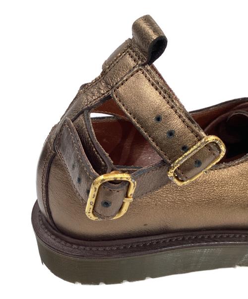 Dr.Martens（ドクターマーチン）Dr.Martens (ドクターマーチン) DIANAストラップシューズ ブラウン×ゴールド サイズ:36の古着・服飾アイテム