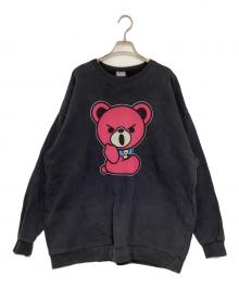 Hysteric Glamour（ヒステリックグラマー）の古着「HELLO BEAR プリントスウェット」｜ブラック