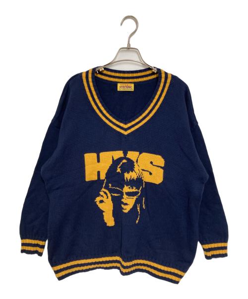 Hysteric Glamour（ヒステリックグラマー）Hysteric Glamour (ヒステリックグラマー) ジャガードチルデンオーバーサイズセーター ネイビー サイズ:FREEの古着・服飾アイテム