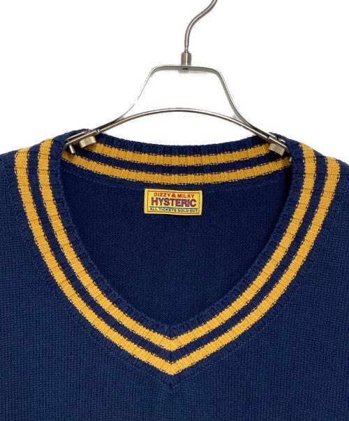 Hysteric Glamour（ヒステリックグラマー）Hysteric Glamour (ヒステリックグラマー) ジャガードチルデンオーバーサイズセーター ネイビー サイズ:FREEの古着・服飾アイテム