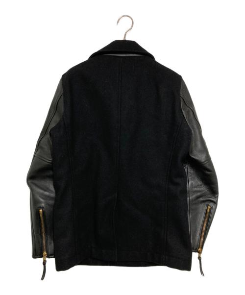 KUSTOMSTYLE（カスタムスタイル）KUSTOMSTYLE (カスタムスタイル) アームレザーダブルライダースジャケット ブラック サイズ:Sの古着・服飾アイテム