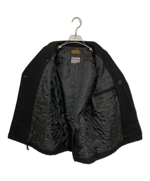 KUSTOMSTYLE（カスタムスタイル）KUSTOMSTYLE (カスタムスタイル) アームレザーダブルライダースジャケット ブラック サイズ:Sの古着・服飾アイテム