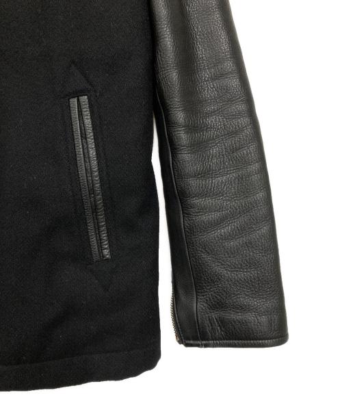 KUSTOMSTYLE（カスタムスタイル）KUSTOMSTYLE (カスタムスタイル) アームレザーダブルライダースジャケット ブラック サイズ:Sの古着・服飾アイテム