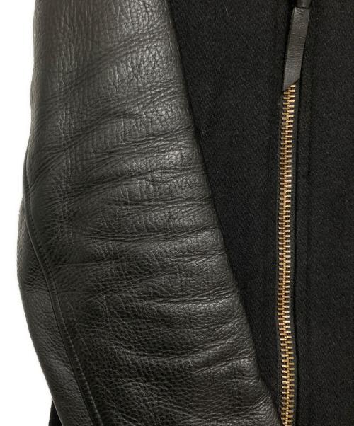 KUSTOMSTYLE（カスタムスタイル）KUSTOMSTYLE (カスタムスタイル) アームレザーダブルライダースジャケット ブラック サイズ:Sの古着・服飾アイテム