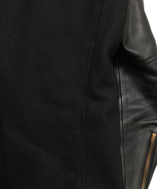 KUSTOMSTYLE（カスタムスタイル）KUSTOMSTYLE (カスタムスタイル) アームレザーダブルライダースジャケット ブラック サイズ:Sの古着・服飾アイテム