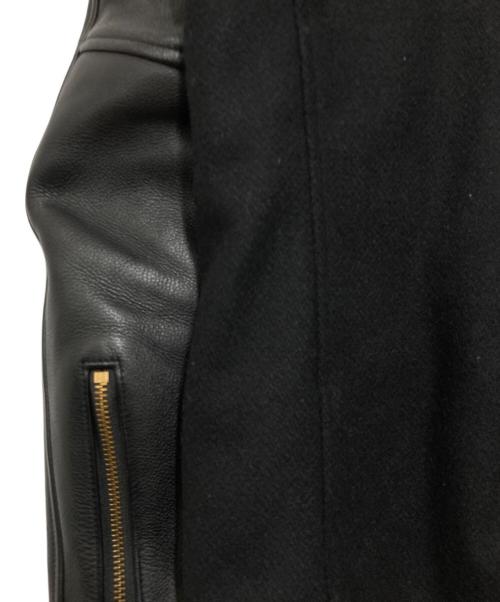 KUSTOMSTYLE（カスタムスタイル）KUSTOMSTYLE (カスタムスタイル) アームレザーダブルライダースジャケット ブラック サイズ:Sの古着・服飾アイテム