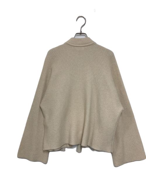 Salvatore Ferragamo（サルヴァトーレ フェラガモ）Salvatore Ferragamo (サルヴァトーレ フェラガモ) ネックレザーコード付トッパーカーディガン アイボリー サイズ:Mの古着・服飾アイテム