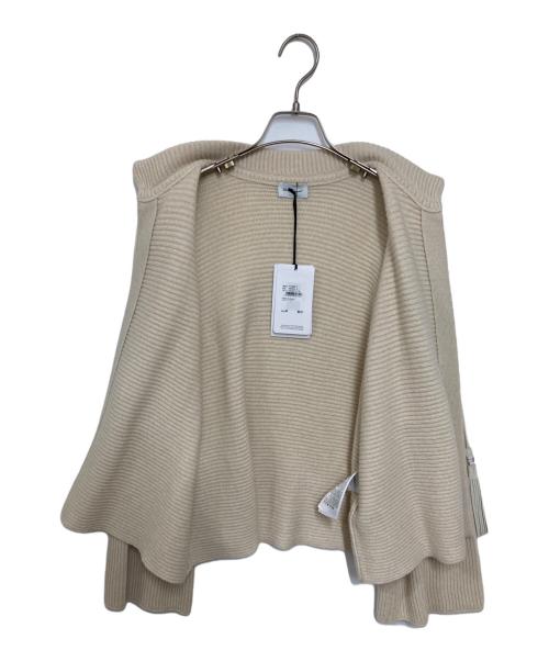 Salvatore Ferragamo（サルヴァトーレ フェラガモ）Salvatore Ferragamo (サルヴァトーレ フェラガモ) ネックレザーコード付トッパーカーディガン アイボリー サイズ:Mの古着・服飾アイテム