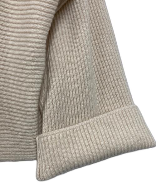 Salvatore Ferragamo（サルヴァトーレ フェラガモ）Salvatore Ferragamo (サルヴァトーレ フェラガモ) ネックレザーコード付トッパーカーディガン アイボリー サイズ:Mの古着・服飾アイテム