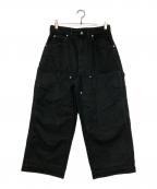 e.sen×TENBOXイーセン×テンボックス）の古着「ダブルニーパンツ」｜ブラック