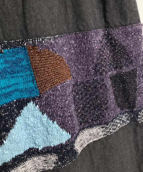 FUGA FUGA（フーガフーガ）FUGA FUGA (フーガフーガ) リネン混パッチワークスカート グレー サイズ:FREEの古着・服飾アイテム