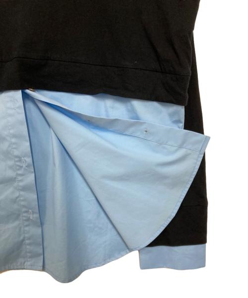 ENFOLD（エンフォルド）ENFOLD (エンフォルド) SHIRT LAYERED LONG-SLEEVES T-SHIRT ブラック×ブルー サイズ:38の古着・服飾アイテム