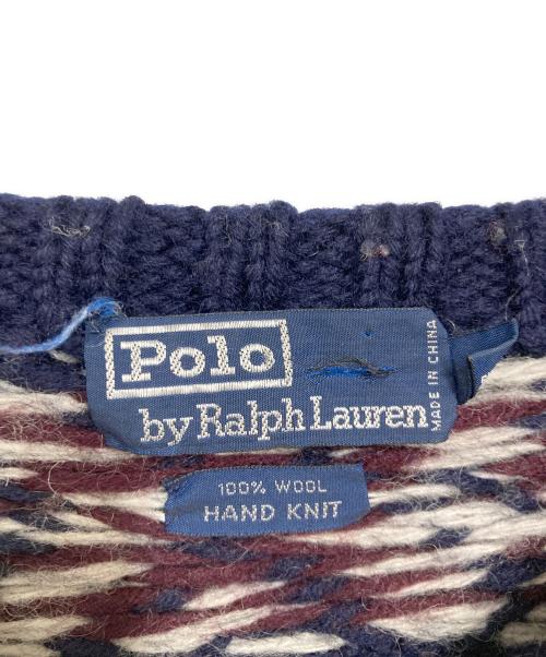 POLO RALPH LAUREN（ポロ・ラルフローレン）POLO RALPH LAUREN (ポロ・ラルフローレン) ノレディッククルーネックニット ネイビー サイズ:Mの古着・服飾アイテム