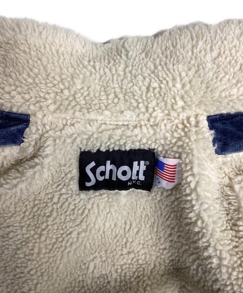 Schott（ショット）Schott (ショット) ボアデニムダブルライダース ブルー サイズ:Sの古着・服飾アイテム