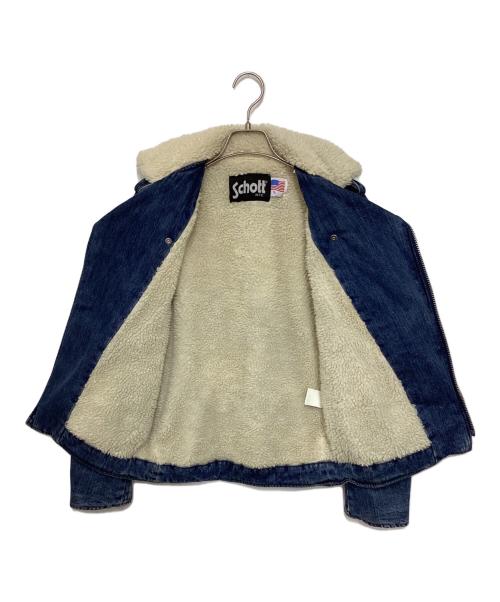 Schott（ショット）Schott (ショット) ボアデニムダブルライダース ブルー サイズ:Sの古着・服飾アイテム