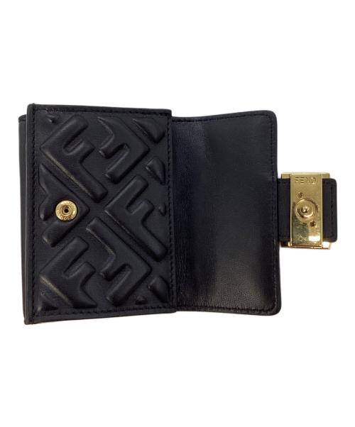 FENDI（フェンディ）FENDI (フェンディ) 3つ折り財布/FFロゴマイクロコンパクトウォレット ブラックの古着・服飾アイテム