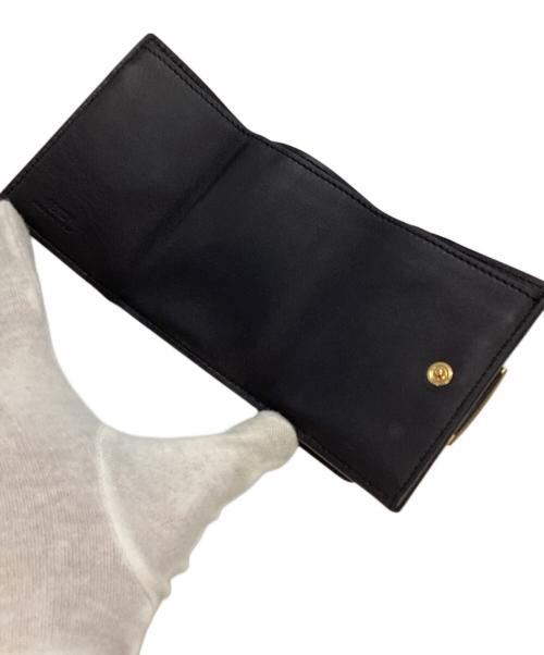 FENDI（フェンディ）FENDI (フェンディ) 3つ折り財布/FFロゴマイクロコンパクトウォレット ブラックの古着・服飾アイテム