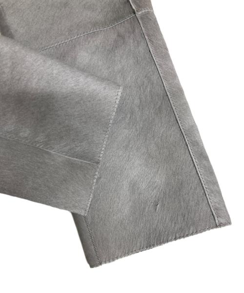 EMPORIO ARMANI（エンポリオアルマーニ）EMPORIO ARMANI (エンポリオアルマーニ) ハラコレザーフーデッドジャケット ライトグレー サイズ:46の古着・服飾アイテム