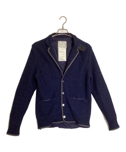 sacai（サカイ）sacai (サカイ) パイピングニットテーラードジャケット ネイビー サイズ:2の古着・服飾アイテム