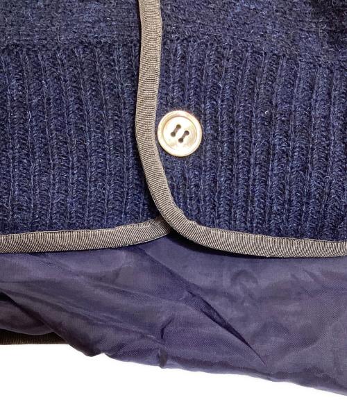 sacai（サカイ）sacai (サカイ) パイピングニットテーラードジャケット ネイビー サイズ:2の古着・服飾アイテム