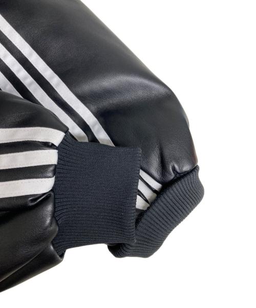 adidas（アディダス）adidas (アディダス) Adilenium オーバーサイズ フェイクレザージャケット ブラック サイズ:Lの古着・服飾アイテム