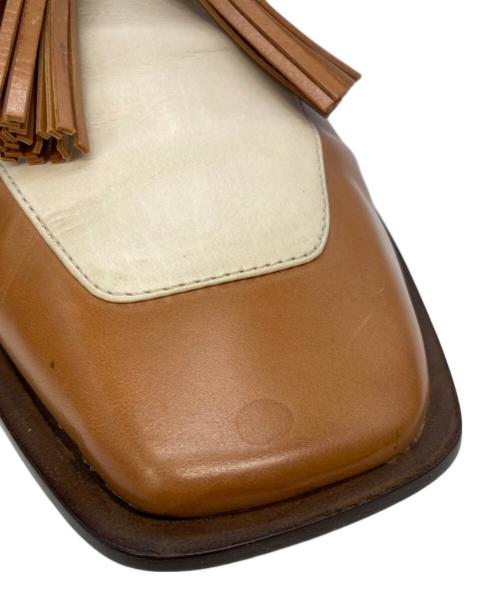 SARTORE（サルトル）SARTORE (サルトル) タッセルバイカラ―ローファー キャメル×アイボリー サイズ:38の古着・服飾アイテム