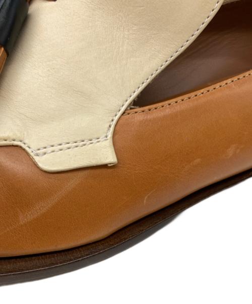 SARTORE（サルトル）SARTORE (サルトル) タッセルバイカラ―ローファー キャメル×アイボリー サイズ:38の古着・服飾アイテム