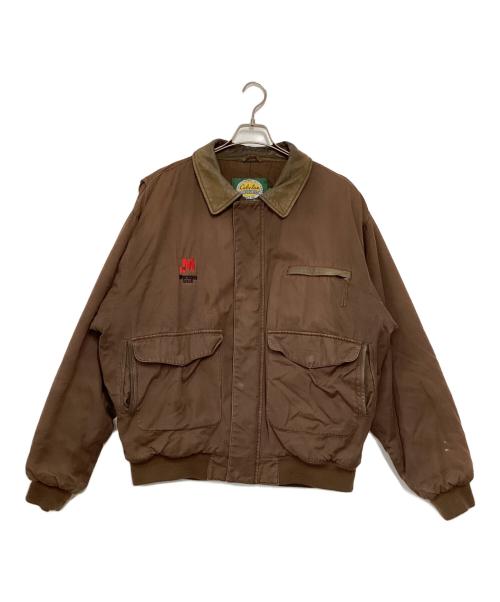 Cabela's（カベラス）Cabela's (カベラス) 襟レザーパフジャケット ブラウン サイズ:XLの古着・服飾アイテム