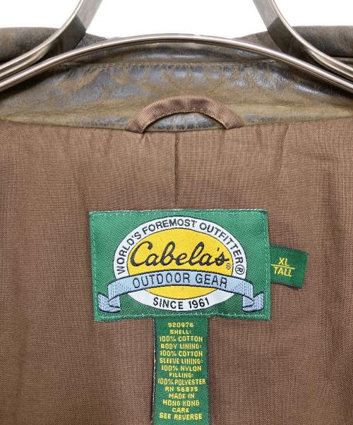 Cabela's（カベラス）Cabela's (カベラス) 襟レザーパフジャケット ブラウン サイズ:XLの古着・服飾アイテム