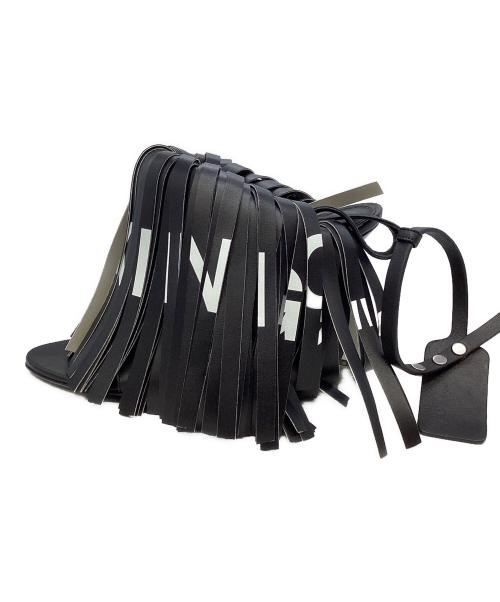 OFFWHITE（オフホワイト）OFFWHITE (オフホワイト) フリンジベルトサンダル ブラック サイズ:37の古着・服飾アイテム