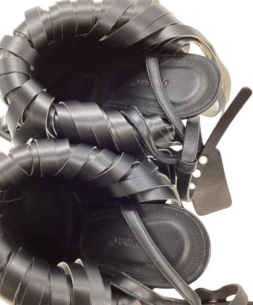 OFFWHITE（オフホワイト）OFFWHITE (オフホワイト) フリンジベルトサンダル ブラック サイズ:37の古着・服飾アイテム