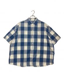 Porter Classic（ポータークラシック）の古着「BEAT WRITER BLOCK CHECK SHIRT」｜ブルー×ホワイト