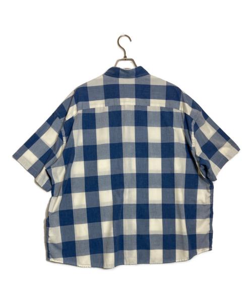Porter Classic（ポータークラシック）Porter Classic (ポータークラシック) BEAT WRITER BLOCK CHECK SHIRT ブルー×ホワイト サイズ:34の古着・服飾アイテム