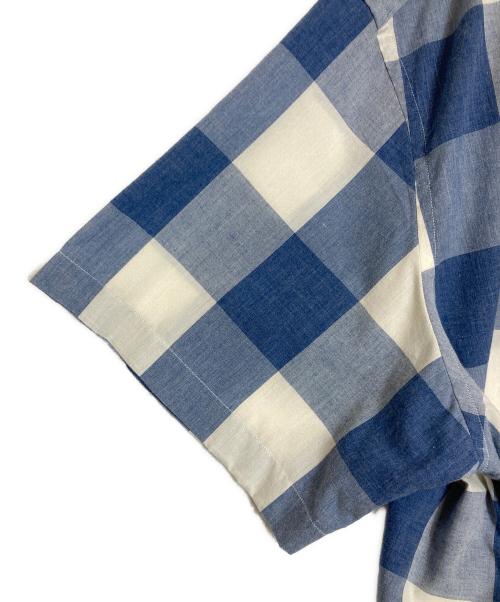 Porter Classic（ポータークラシック）Porter Classic (ポータークラシック) BEAT WRITER BLOCK CHECK SHIRT ブルー×ホワイト サイズ:34の古着・服飾アイテム
