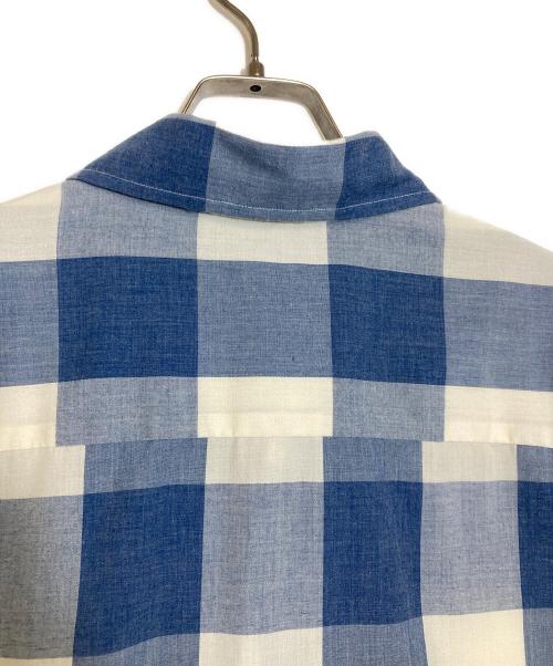Porter Classic（ポータークラシック）Porter Classic (ポータークラシック) BEAT WRITER BLOCK CHECK SHIRT ブルー×ホワイト サイズ:34の古着・服飾アイテム