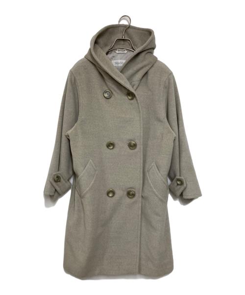 MaxMara（マックスマーラ）MaxMara (マックスマーラ) ウールカシミヤブレンド フーデットダブルコート グレー サイズ:40の古着・服飾アイテム