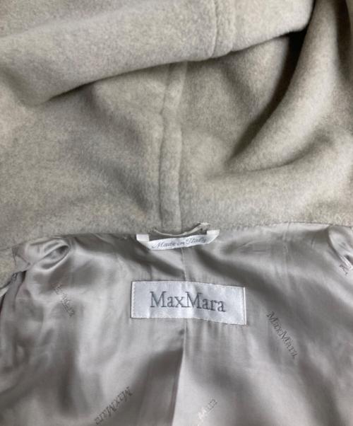 MaxMara（マックスマーラ）MaxMara (マックスマーラ) ウールカシミヤブレンド フーデットダブルコート グレー サイズ:40の古着・服飾アイテム