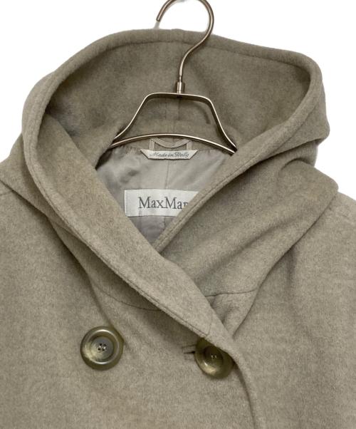 MaxMara（マックスマーラ）MaxMara (マックスマーラ) ウールカシミヤブレンド フーデットダブルコート グレー サイズ:40の古着・服飾アイテム