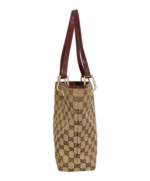 GUCCI（グッチ）GUCCI (グッチ) GGキャンバスハンドバッグ ブラウンの古着・服飾アイテム