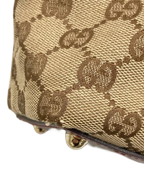 GUCCI（グッチ）GUCCI (グッチ) GGキャンバスハンドバッグ ブラウンの古着・服飾アイテム