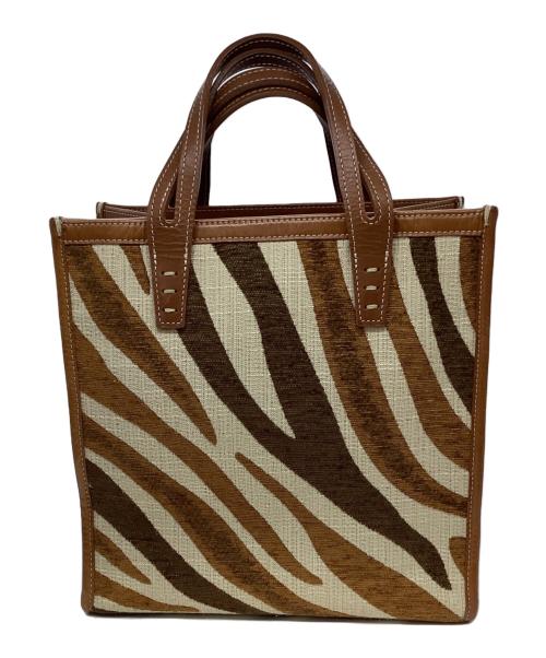 A VACATION（ア ヴァケーション）A VACATION (ア ヴァケーション) ゼブラ柄ハンドバッグ ブラウン×ベージュの古着・服飾アイテム
