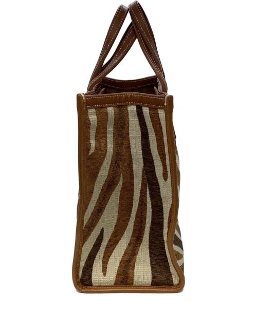 A VACATION（ア ヴァケーション）A VACATION (ア ヴァケーション) ゼブラ柄ハンドバッグ ブラウン×ベージュの古着・服飾アイテム