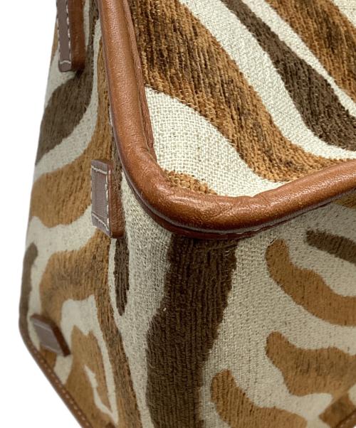 A VACATION（ア ヴァケーション）A VACATION (ア ヴァケーション) ゼブラ柄ハンドバッグ ブラウン×ベージュの古着・服飾アイテム