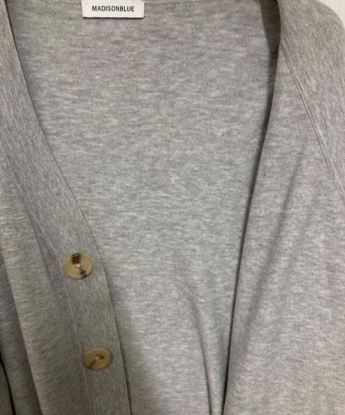 MADISON BLUE（マディソンブルー）MADISON BLUE (マディソンブルー) ロングVネックカーディガン グレー サイズ:XSの古着・服飾アイテム