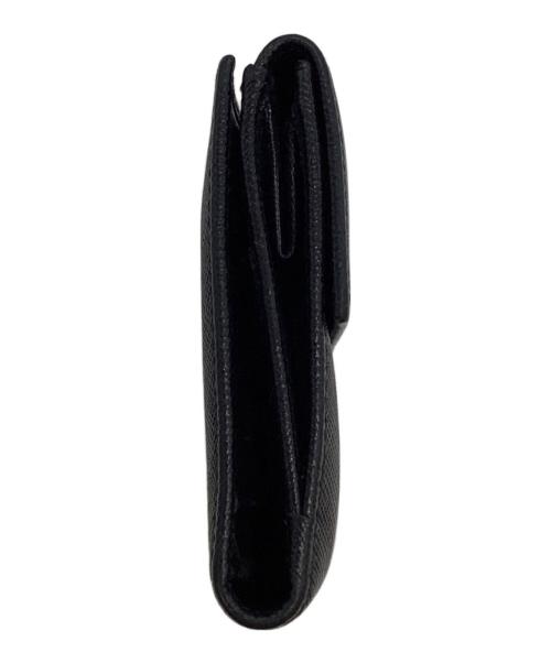 PRADA（プラダ）PRADA (プラダ) 2つ折り財布/三角プレートロゴウォレット ブラックの古着・服飾アイテム