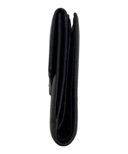 PRADA（プラダ）PRADA (プラダ) 2つ折り財布/三角プレートロゴウォレット ブラックの古着・服飾アイテム