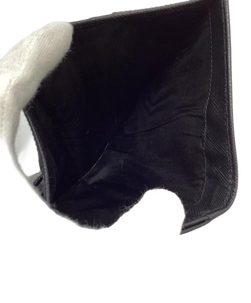 PRADA（プラダ）PRADA (プラダ) 2つ折り財布/三角プレートロゴウォレット ブラックの古着・服飾アイテム