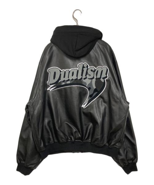 DUALISM（デュアリズム）DUALISM (デュアリズム) BOOMERANG LOGO 2WAY MA-1 HOOD JKT ブラック サイズ:FREEの古着・服飾アイテム