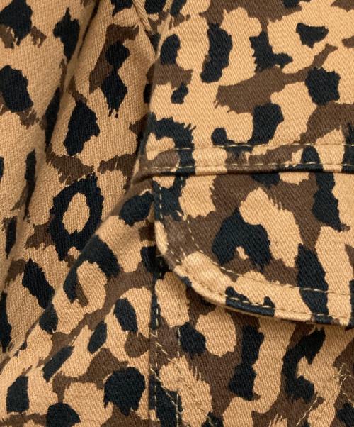 Wrangler（ラングラー）Wrangler (ラングラー) WACKO MARIA (ワコマリア) Leopard Zip Up Blouson ベージュ×ブラック サイズ:Mの古着・服飾アイテム